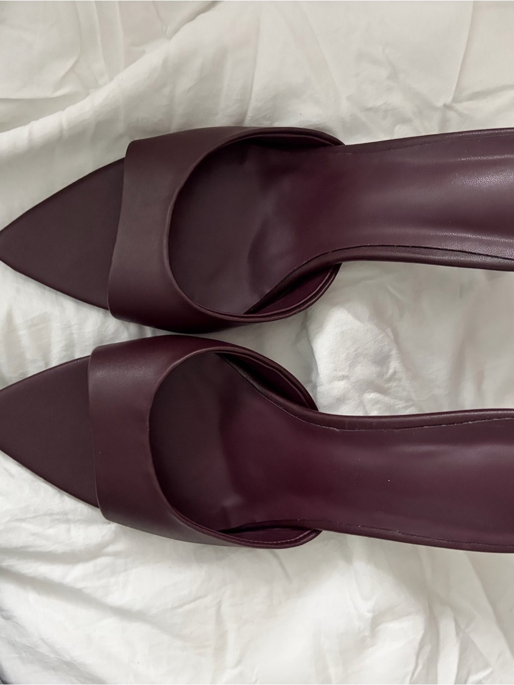 Pointed Toe Kittwn Heel in Deep Plum